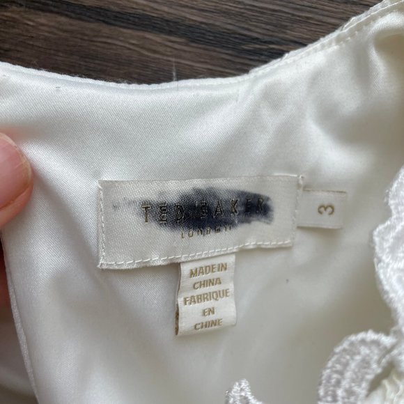 Ted Baker London Lace Appliqué Side Cutout Midi Dress (Ted Baker size 3) - Picture 6 of 8